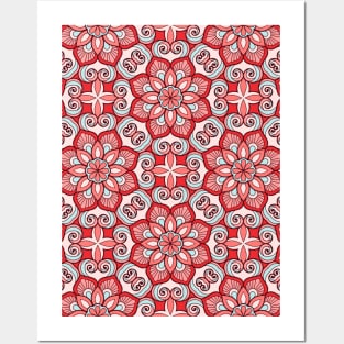 Ornamental floral mandala pattern #2 Posters and Art